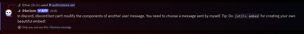 Bot message asking to specify an ID of one of its messages and not another user's