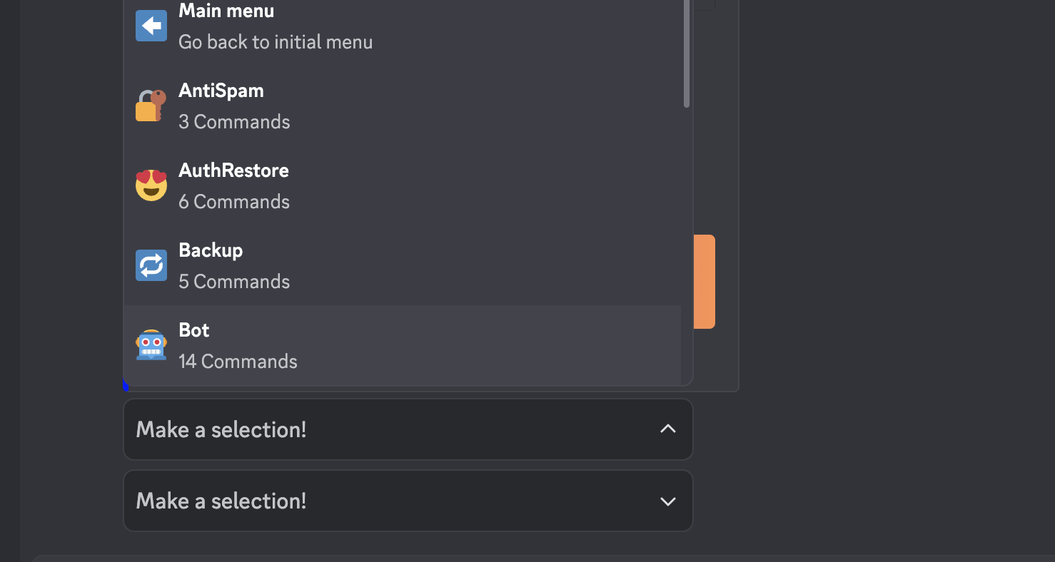 Dropdown menu on iHorizon help page