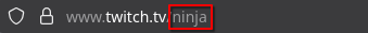 Twitch username in the address bar