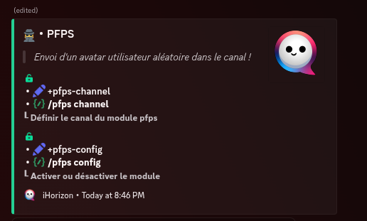 Page de la catégorie PFPS d'iHorizon