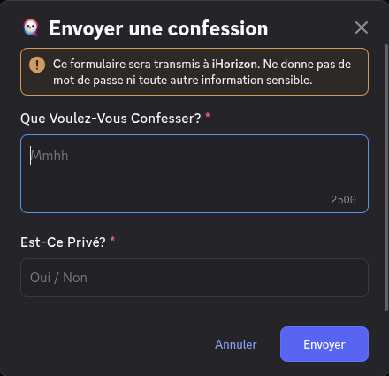 Modal de confession